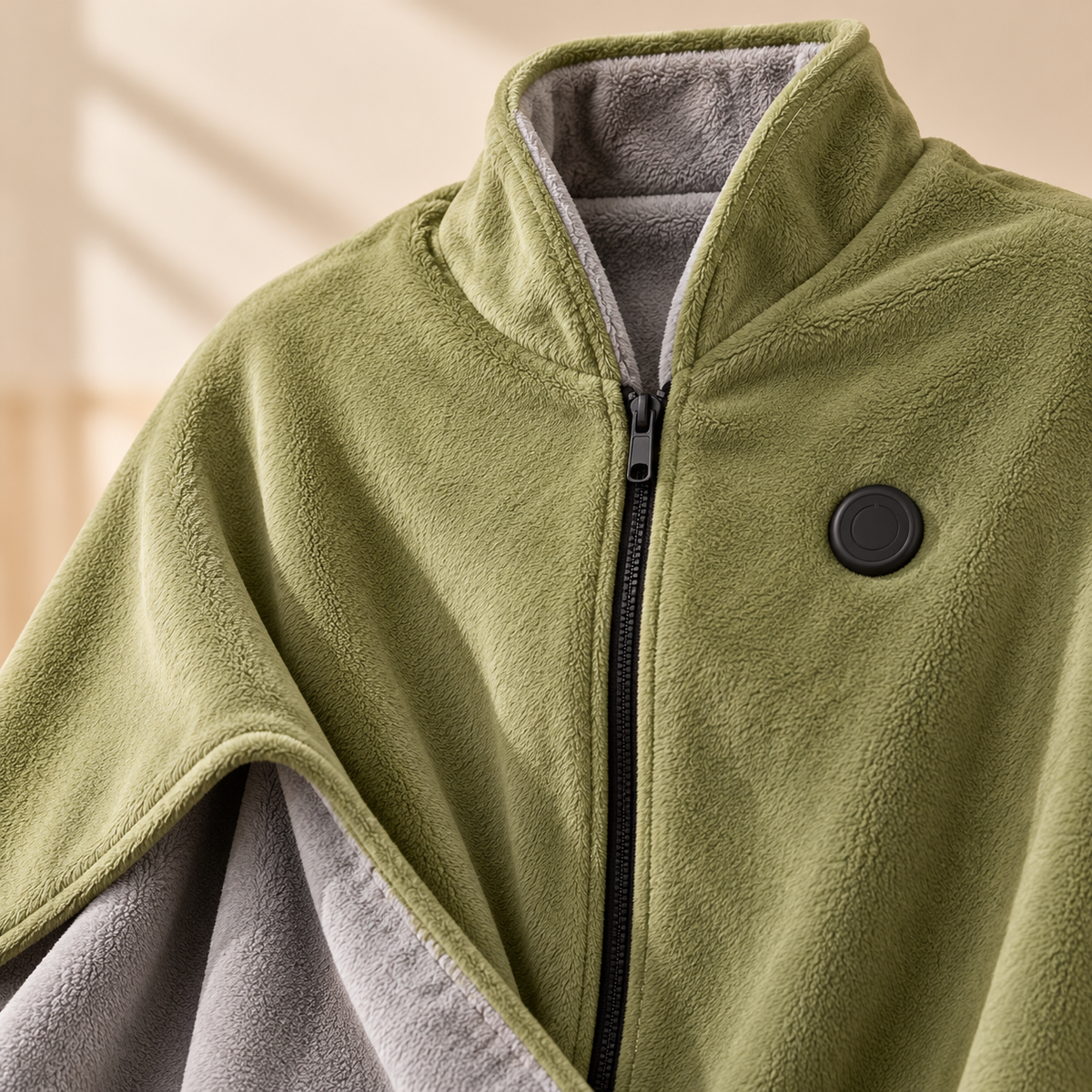 ZOVYNE Heated Wearable Blanket — Zip-Up Shawl