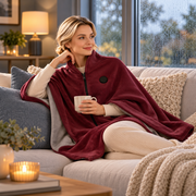 ZOVYNE Heated Wearable Blanket — Zip-Up Shawl
